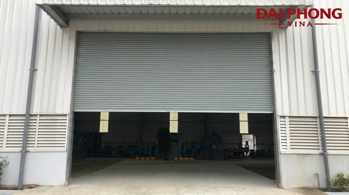 thi công và lắp đặt cửa cuốn công nghiệp Khu công nghệ cao Hòa Lạc