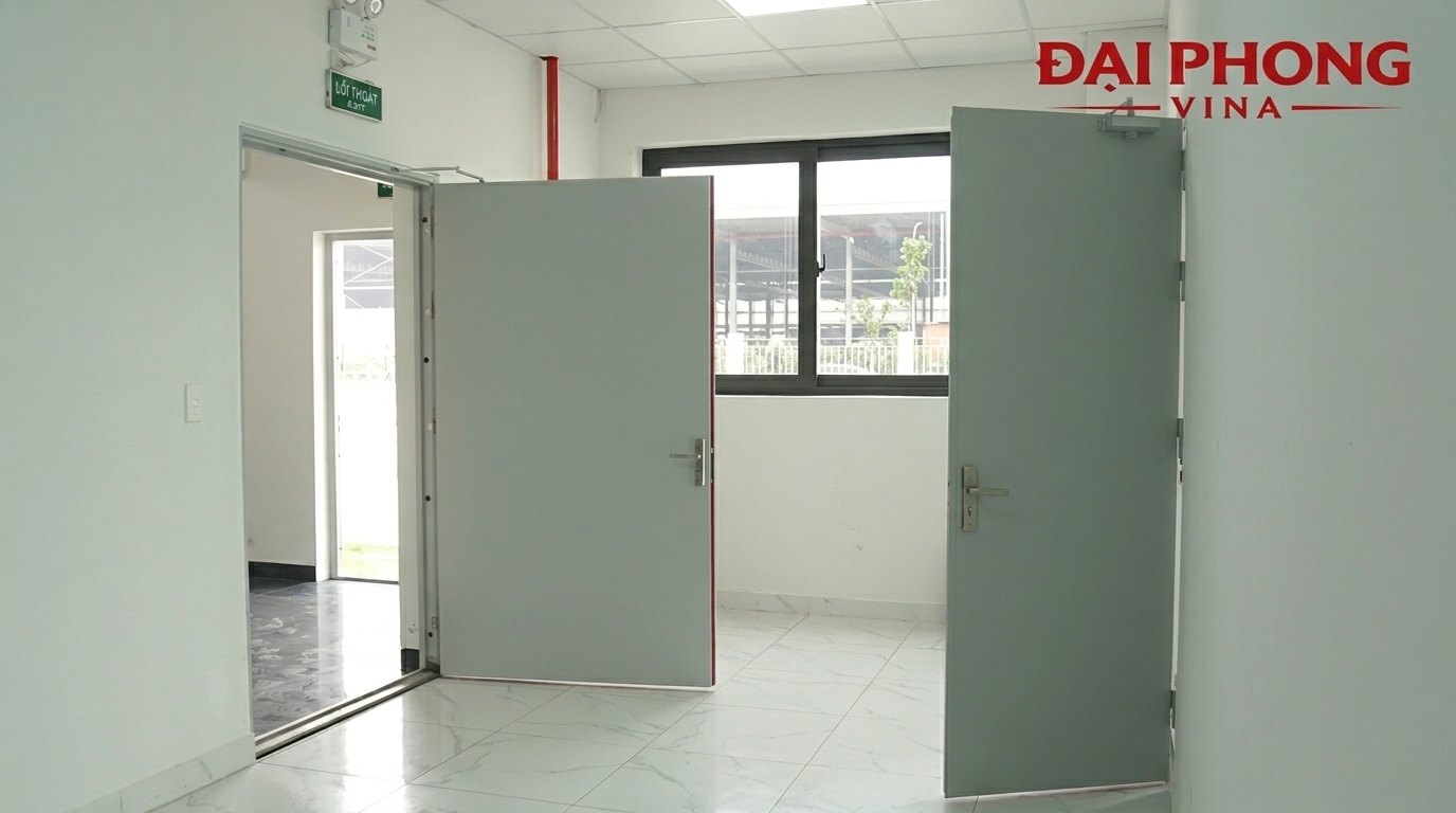 thi công và lắp đặt Cửa thép chống cháy EI 60, EI 90 KCN Nam Thăng Long