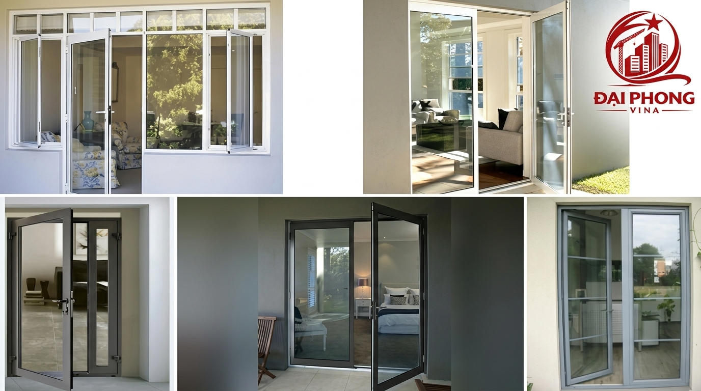Các loại cửa nhôm kính