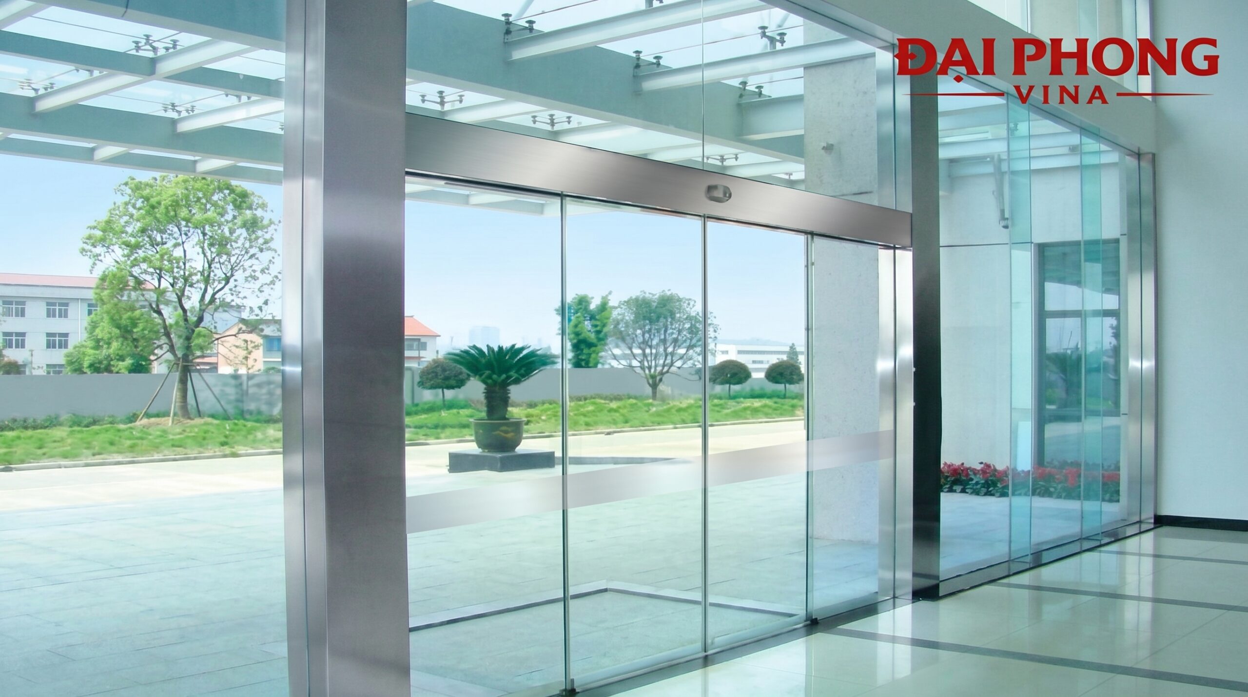 thi công lắp đặt cửa kính tự động Hàn Quốc Khu nhà xưởng Ngân Giang
