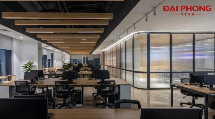 thi công và lắp đặt hệ thống cửa nhóm kính văn phòng KCN Xuân Dương
