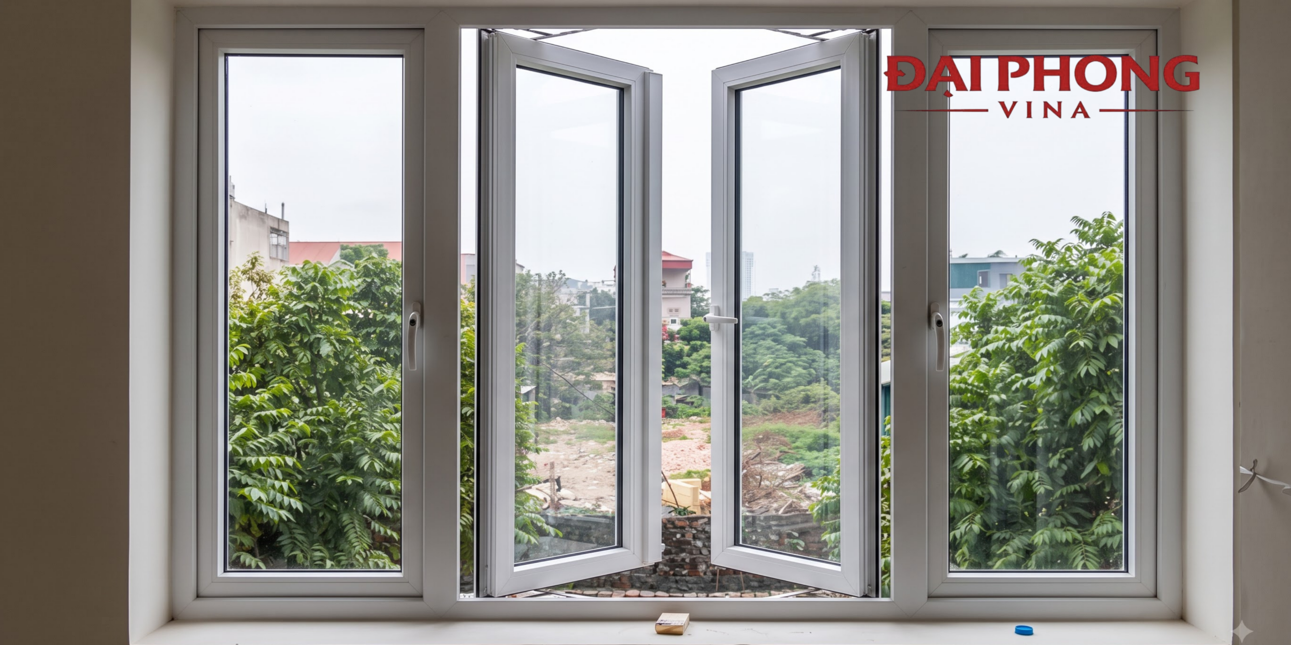 cửa sổ mở quay 4 cánh 