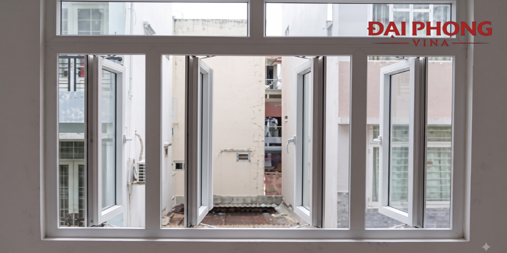 cửa sổ mở quay 4 cánh 