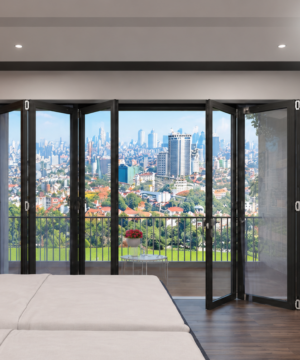 Cửa đi mở xếp gấp 6 cánh